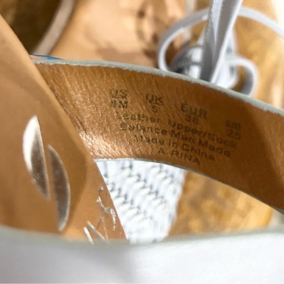 NEW Anthropologie Sarto‎ by Franco Sarto Fringe Heeled Sandals Light Blue 8 - Picture 10 of 10